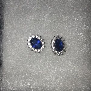 Lab created sapphire earrings